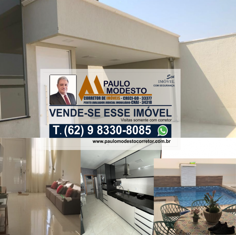 Bel�ssima Casa de 03 Quartos, 01 Su�te Master + Closet + Piscina, Churrasqueira e �rea Gourmet